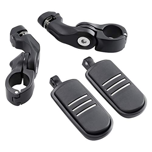 TCT-MOTORPARTS 1 1/4" Black Highway Engine Crash Bar Footpegs Fit For Harley Touring Street Electra Glide Ultra FLHT FLHX FLHR Road King 2009-2024 - color: Black Engine Crash Bar+Footpegs #3