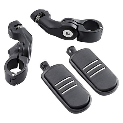 TCT-MOTORPARTS 1 1/4" Black Highway Engine Crash Bar Footpegs Fit For Harley Touring Street Electra Glide Ultra FLHT FLHX FLHR Road King 2009-2024 - color: Black Engine Crash Bar+Footpegs #3
