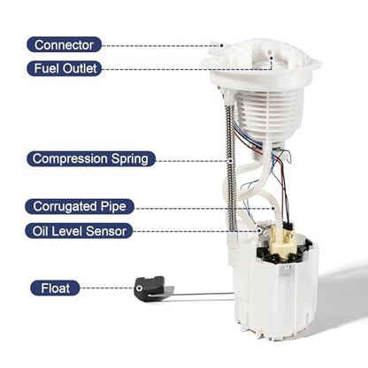 Electric Fuel Pump Module Assembly Compatible with 2004-2010 Dodge Ram 1500 2500 3500 3.7L 4.7L 5.7L Replace E7186M E7182M VANBOL0130 with Short Bed 26 Gal. 34 Gallon Tank O-ring Pickup Truck