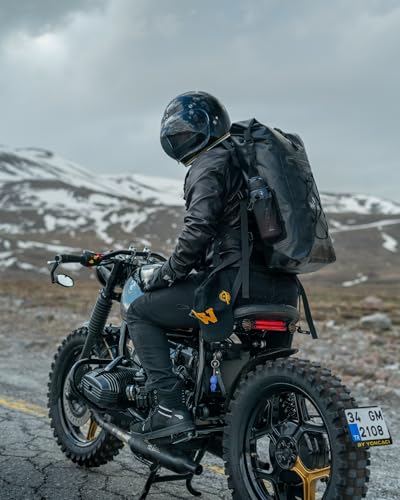 Grapelet Motorcycle Sissy Bar Bag, Waterproof Roll-Top Dry Backpack 35L