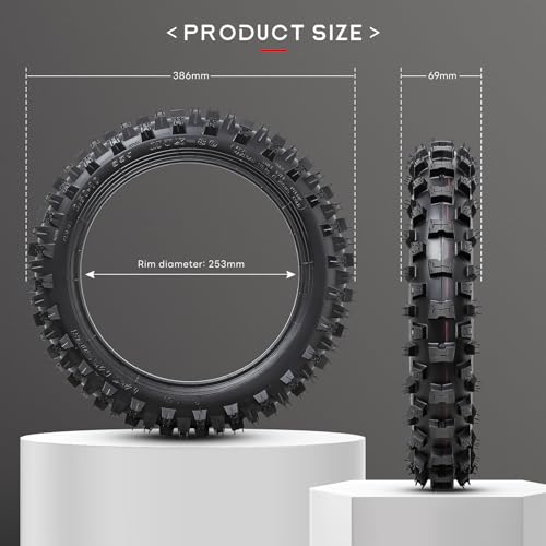 2.50-10 4PR TT 33J Off Road Mini Dirt Bike Front/Rear Tire and Inner Tube Compatible with 2.5-10 Off Road Dirt Bike Pit Bike/Motorcycle Tire (P-279)
