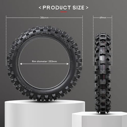 2.50-10 4PR TT 33J Off Road Mini Dirt Bike Front/Rear Tire and Inner Tube Compatible with 2.5-10 Off Road Dirt Bike Pit Bike/Motorcycle Tire (P-279)