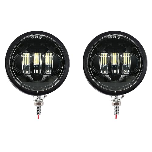 SKTYANTS 4.5 Inch Fog Light Auxiliary Spot Passing Light Lamp with 4.5 Inch Housing Bucket Bracket Mount Compatible with Touring Electra Glide (Black) - color: Black