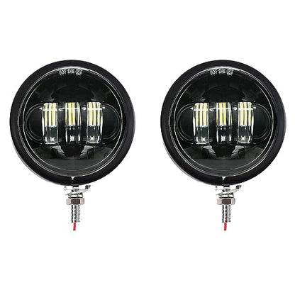 SKTYANTS 4.5 Inch Fog Light Auxiliary Spot Passing Light Lamp with 4.5 Inch Housing Bucket Bracket Mount Compatible with Touring Electra Glide (Black) - color: Black