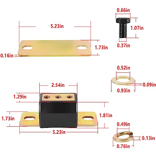3.1108G General Transmission Mount Performance Polyurethane Mounts Bracket Set Fit for GM Cars and Trucks TH350, TH400, 700R4, and for Chevy Turbo Most Transmissions