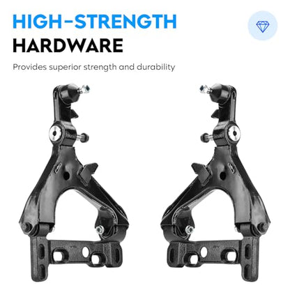 Front Lower & Upper Control Arm w/Ball Joint for Buick Rainier Chevy Trailblazer GMC Envoy Isuzu Ascender 04-07, SAAB 9-7X 05-07, Driver & Passenger Side, 10Pcs Suspension Kit K620467 K620468 K640294