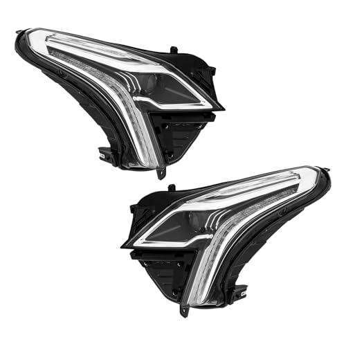 LED Headlight Assembly Left+Right Side for 2020-2023 Cadillac XT5, Complete All-LED System with DRL, Driver/Passenger Side Direct Replacement Headlamps Assy, Black Housing (OEM: 84849606/84849607)