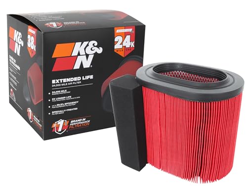 K&N Engine Air Filter: Extended Life 24,000 Mile Replacement Air Filter: Compatible with 2017-2019 Ford Truck Super Duty V8 (F250, F350, F450, F550), KNF-0644 - style: 24K Miles -Disposable