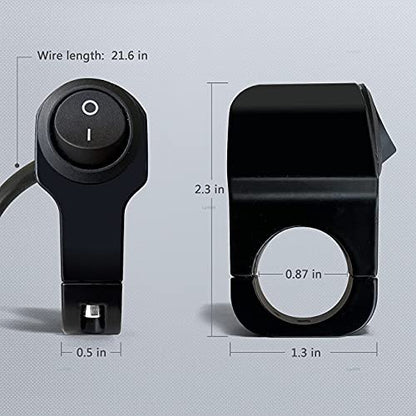 Motorcycle Handlebar Switch12V Waterproof Aluminum Alloy ATV Light Switches for Motorcycle Bike ATV UTV Scooters Fits 7/8"(22MM) Handlebars 1 Piece - size: Style A-Black 1 Piece