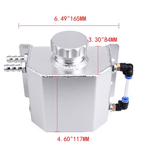 Universal 1L Coolant Overflow Tank, Aluminum Coolant Reservoir Tank, Black - size: 1L-Silver