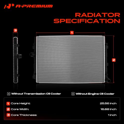 A-Premium Engine Coolant Radiator Assembly Compatible with Volkswagen