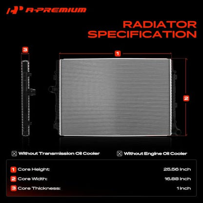 A-Premium Engine Coolant Radiator Assembly Compatible with Volkswagen