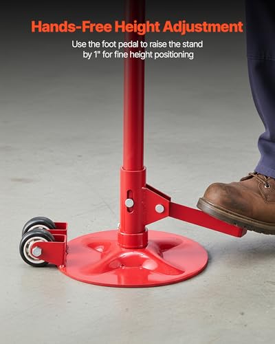 VEVOR Underhoist Support Stand, 3/4 Ton (1653 lbs) Capacity Under Hoist Jack Stand with Two Wheels, Lifting from 51.97" to 80", Bearing Mounted Spin Handle, Foot Pedal, Support Vehicle Components
