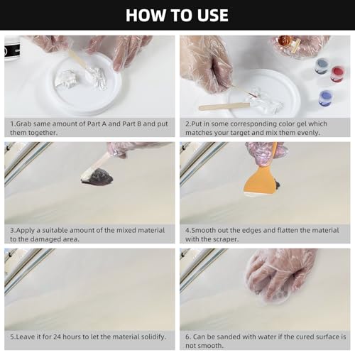 Fiberglass Boat Repair Kit, Gel Coat Repair Kit for Boats (Color Match)