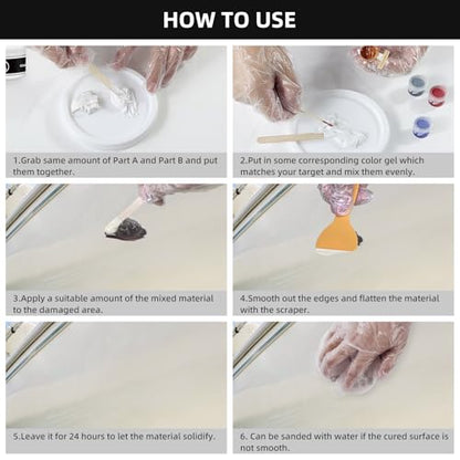 Fiberglass Boat Repair Kit, Gel Coat Repair Kit for Boats (Color Match)
