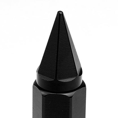 Auto Dynasty M12 x 1.5 Open/Closed End Design 20-Piece Aluminum Alloy Wheel Lug Nuts +1 X Deep Drive Extension (Black) - color: Black