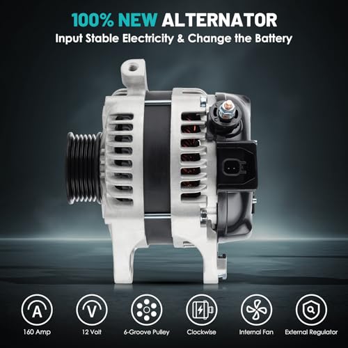 11295 Car Alternator Fit for Chrysler Town & Country 2008-2010 - size: 11295N for Grand Caravan 3.3L 3.8L 08-10