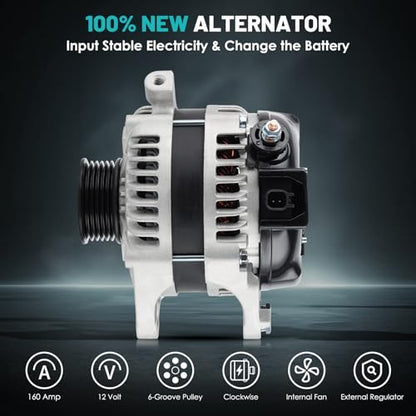 11295 Car Alternator Fit for Chrysler Town & Country 2008-2010 - size: 11295N for Grand Caravan 3.3L 3.8L 08-10