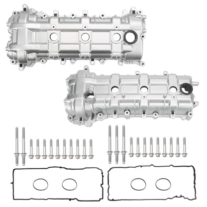Engine Aluminum Valve Cover Kit Left And Right Compatible with 2011-2022 Chrysler Dodge Jeep Ram 3.2L 3.6L V6, Includes Gaskets And Bolts, Replace 05184069AN 05184068AN