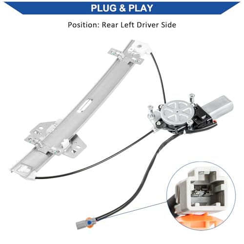 Obaee Window Regulator with Motor Rear Left Driver Side, Replace 748-558 - size: Rear Left Driver Side