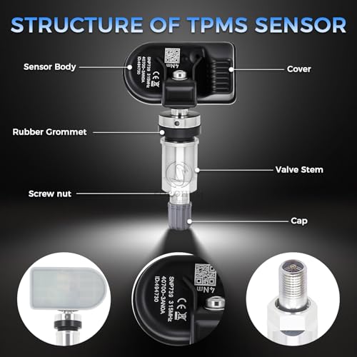 SORGHUM TPMS Sensors Tire Pressure Monitoring System Compatible with Nissan Rogue 2008-2013 Altima 2007-2012 Pathfinder 2003-2012 Infiniti G35 2003-2008 G37 2008-2010 Replace# 40700-3AN0A Set of 4 - color: Gloss Black-40700-3AN0A