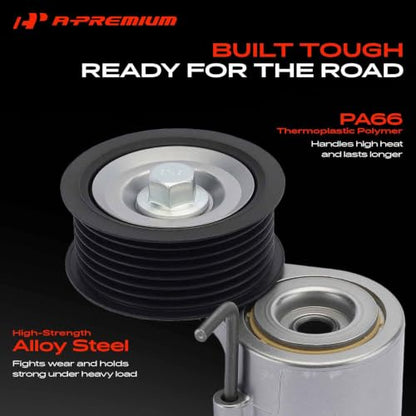 A-Premium Belt Tensioner Assembly with Pulley Compatible with Audi, Porsche