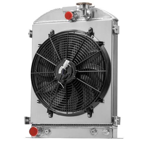 Direct Radiator 16'' Electric Fan Shroud Compatible with 1928-1931 Ford Model-A Grill Shells V8 Engine 29 30 31 All Aluminum Radiators