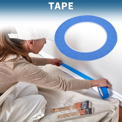 Painters Tape Easy Removal Fine Width 1.5mm Tape 0.06 Inches x 52.5 Yards Blue - color: Blue, size: 0.06 Inches x 52.5 Yards