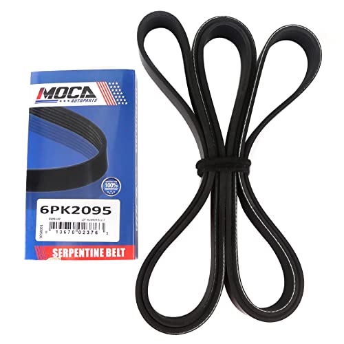 MOCA 6PK2095 Serpentine Belt 2002-2008 for Dodge Grand Caravan 3.3L - size: 6PK2095