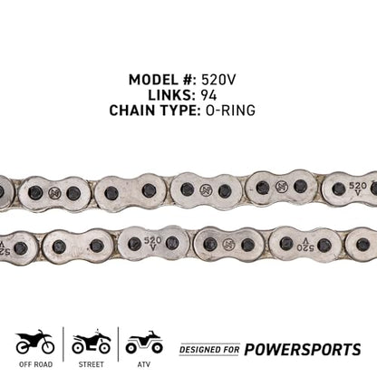 NICHE Drive Sprocket Chain Combo for Honda Sportrax 400 TRX400EX Front 15 Rear 38 Tooth 520V O-Ring 94 Links - size: O-Ring Chain