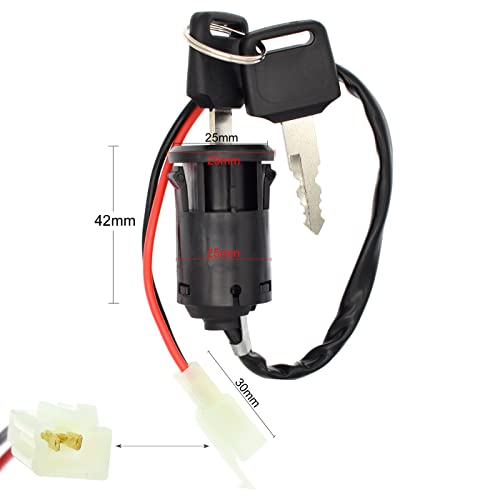 2 PCS 2 Wire Ignition Key Switch for Electric Scooter Golf Scooter Bikes ATV Moped GoKart U KS51 Motorcycle 2 Position Type on Off