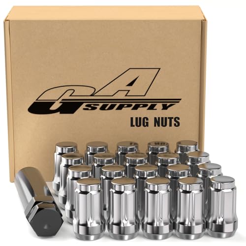GAsupply 12x1.25 Lug Nuts Spline, Chrome 1.38" Tall Cone Seat, 20Pack+1 Key - color: Silver, size: M12x1.25, style: 20 Pack-1.38" Tall