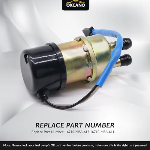 16710-MBA-612 Electric Fuel Pump 12 V Compatible with Honda VT750C - size: 16710-MBA-612