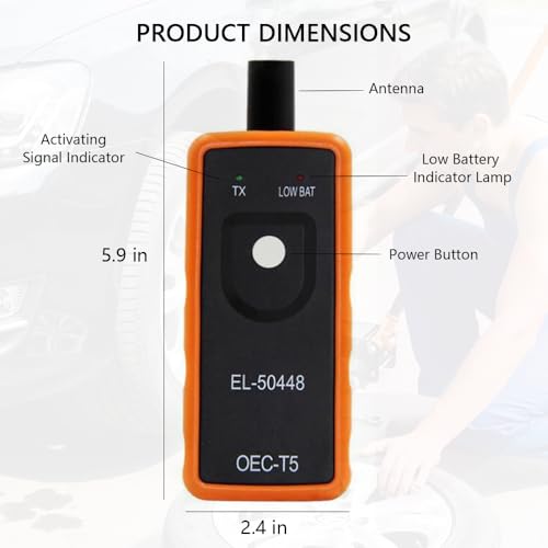 ‌2026 Edition EL-50448 with 9V Battery Clear the Tire Pressure Malfunction Light for GM TPMS Tool TPMS Relearn & Reset Tool, TPMS Activation Tool for Buick for Chevy for Cadillac Series Vehicles‌