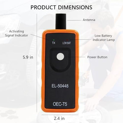 ‌2026 Edition EL-50448 with 9V Battery Clear the Tire Pressure Malfunction Light for GM TPMS Tool TPMS Relearn & Reset Tool, TPMS Activation Tool for Buick for Chevy for Cadillac Series Vehicles‌