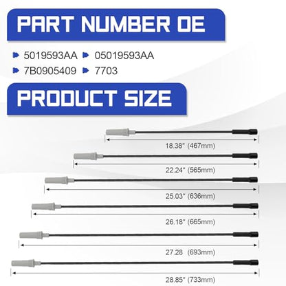 5019593AA Spark Plug Wire Kit for Select 2001-10 Chrysler Dodge VW Models