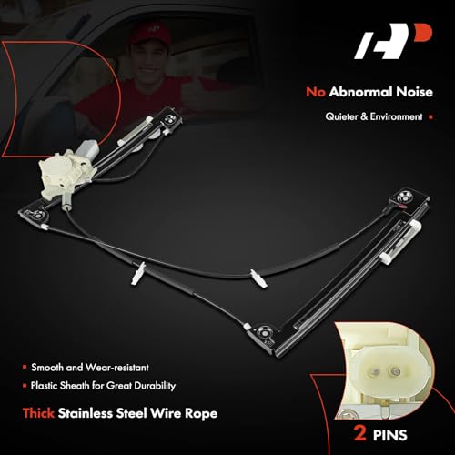 A-Premium Front Driver Side Power Window Regulator with Motor (2-Pin) - style: Front Driver