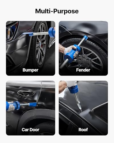 VEVOR Dent Puller Kit, 14-in-1 Slide Hammer Dent Removal Kit, Heavy-Duty Auto Body Truck Repair Automotive Damage Remover Tool Repair Frame with Carrying Case, Extension Rod, Non-Slip Handle - size: 14-in-1