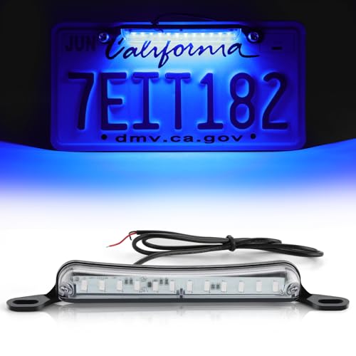 LivTee License Plate Light, Extremely Bright LED License Plate Lights Assembly for Trailer UTV ATV Truck RV Boat, Blue - color: Blue