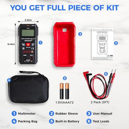 Premium True RMS Multimeter Tester, Digital Multimeter Auto Ranging