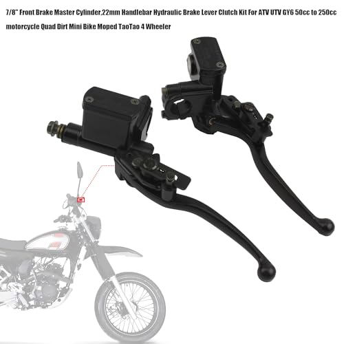 7/8" Front Back Brake Master Cylinder,22mm Handlebar Hydraulic Brake Lever Clutch Kit for ATV UTV GY6 50cc to 250cc Motorcycle Quad Dirt Mini Bike Moped TaoTao 4 Wheeler