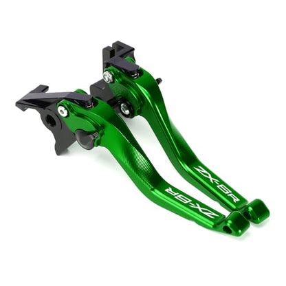 Short Brake Clutch Levers Compatible with K.awasaki Ninja ZX6R 2019 2020 2021 2022 2023 2024 2025 2026 | Front Shorter Levers Handles ZX-6R ZX 6R ZX636 Ninja636 Accessories (Green) - color: Green