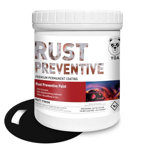YOA Metal Paint, Water-Based Rust-Proof Paint, 16 fl oz, Metal Primer and Protective Coating, Rust-Proof Coating, Permanently Prevents Rusts (Matte Black) - color: Black, size: 16 Fl Oz (Pack of 1)