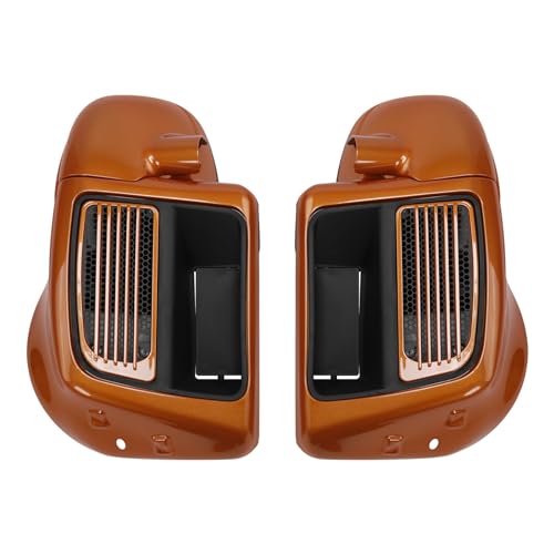 HR3 Amber Whiskey/Charcoal Pearl Water-Cooled Vented Fairing Lowers Compatible with 2015-2016 Electra Glide Ultra Classic FLHTCU (Replace for OEM) - color: Amber Whiskey / Charcoal Pearl