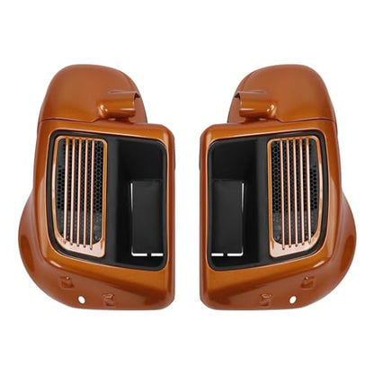 HR3 Amber Whiskey/Charcoal Pearl Water-Cooled Vented Fairing Lowers Compatible with 2015-2016 Electra Glide Ultra Classic FLHTCU (Replace for OEM) - color: Amber Whiskey / Charcoal Pearl