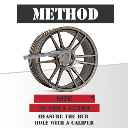 KitsPro 2.2Inch 56MM Wheel Center Caps, Pack of 4 (Silver, Outer 56MM, Inner 53MM) - color: Silver, size: Outer 56MM , Inner 53MM