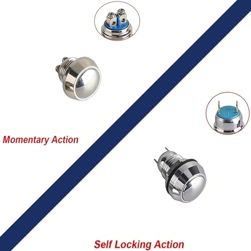 2 Buttons CNC Hand Control Momentary Switch Micro Switch - size: 7/8 Inch Chrome