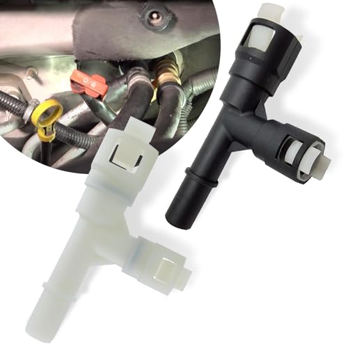 2 PCS Car Heater Inlet Hose Joint, Three-way Plastic Cooling Connector Accessories, Original Replacement 15055343 15055342, Compatible with Select Cadillac Chevrolet GMC Models (Black & White)