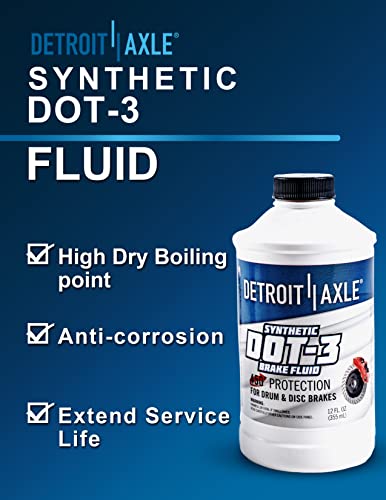 Detroit Axle - 12oz Synthetic Dot-3 Brake Fluid 355ml - size: 4pc 12oz Brake Fluid
