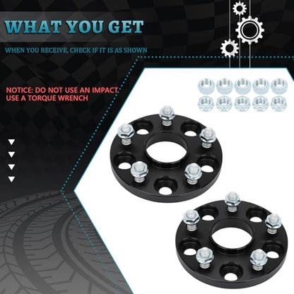 IRONTEK 5x4.5in Wheel Spacers 15mm Real Forged Spacers with 60.1mm Hub Bore M12x1.5 Studs Fit for Lexus 2021-2022 ES250, for Scion 2011-2016 tC/ 2008-2015 xB, for Toyota 95-22 Avalon/ 92-22 Camry 2PCS - size: 5x4.5-15mm-2PCS